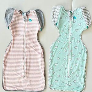 TWO Love to Dream Transitional Swaddles size 00 Medium 6-8.5kg, 13-19lbs